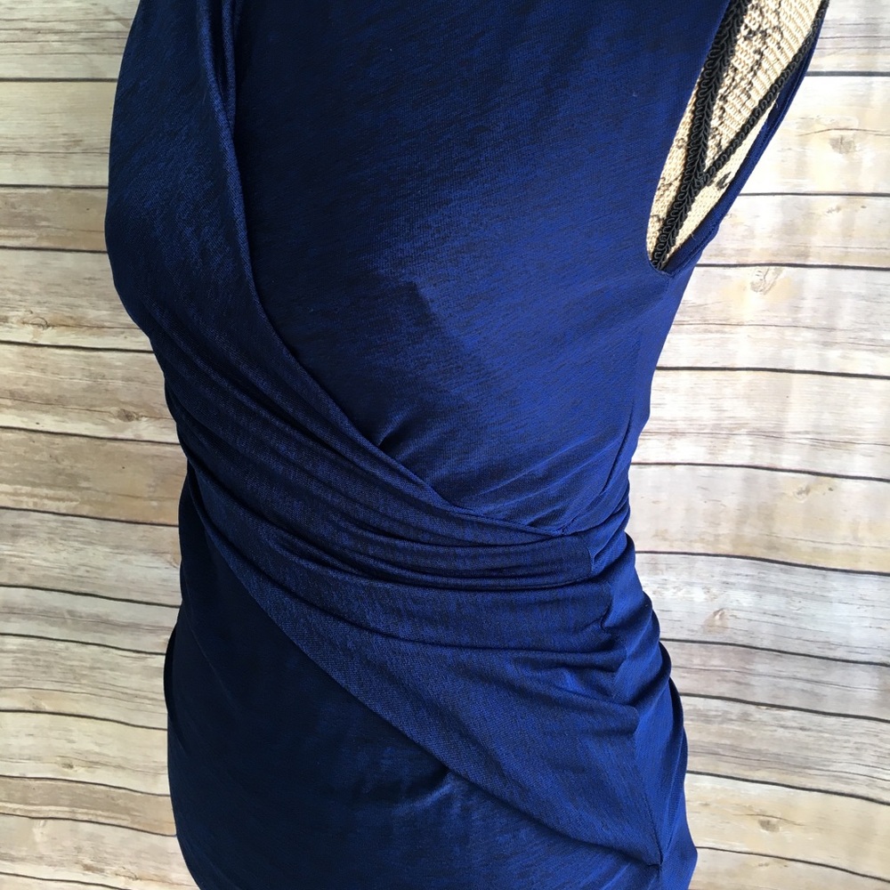 T Alexander Wang - Blue-black Wrap front top, S